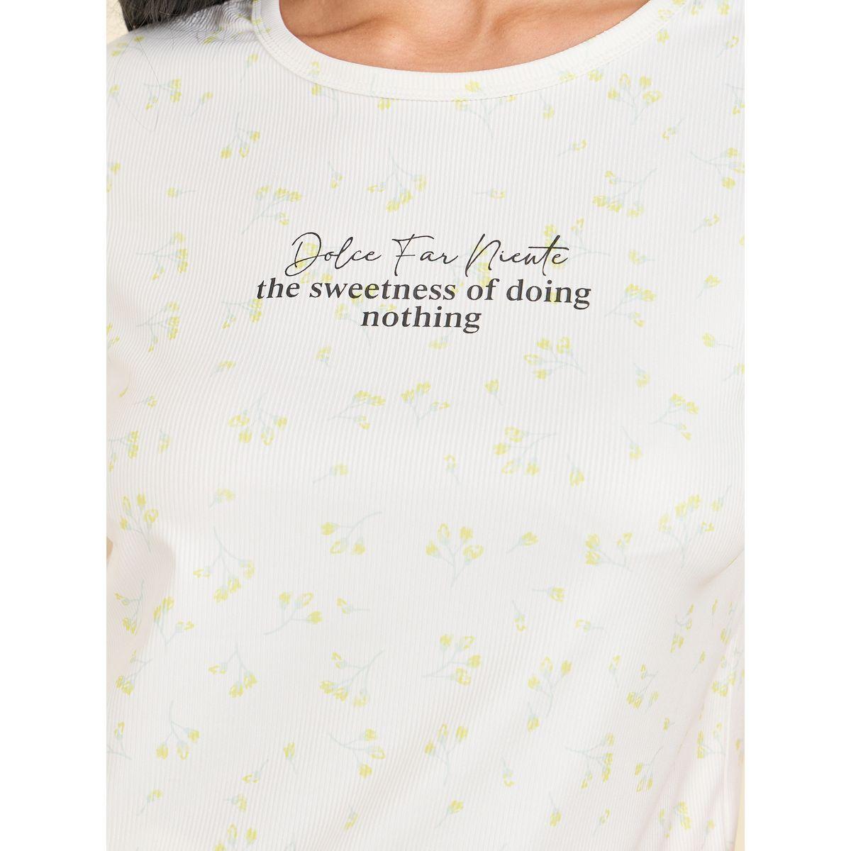 Styli Unwind Ribbed Lettuce Hem Floral AOP T-shirt and Pyjama Set-women-clothing-nightwear-pyjamas-longsets-image-5