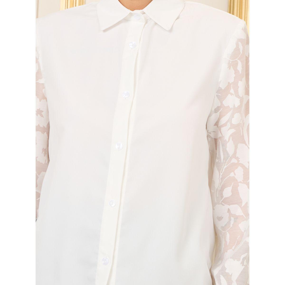 Styli Floral Print Sheer Sleeves Regular Fit Shirt-women-clothing-shirtsandblouses-shirts-image-4