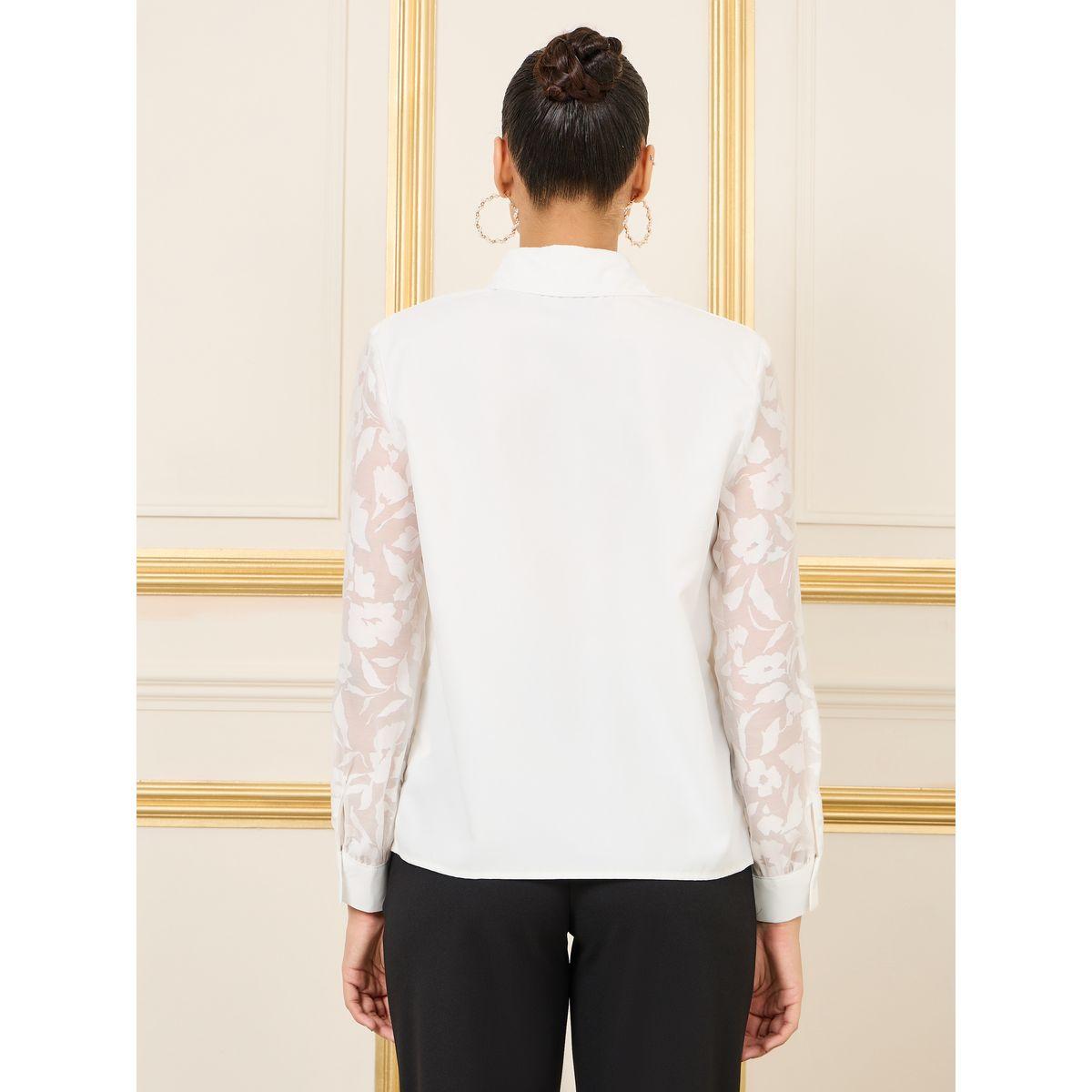 Styli Floral Print Sheer Sleeves Regular Fit Shirt-women-clothing-shirtsandblouses-shirts-image-5