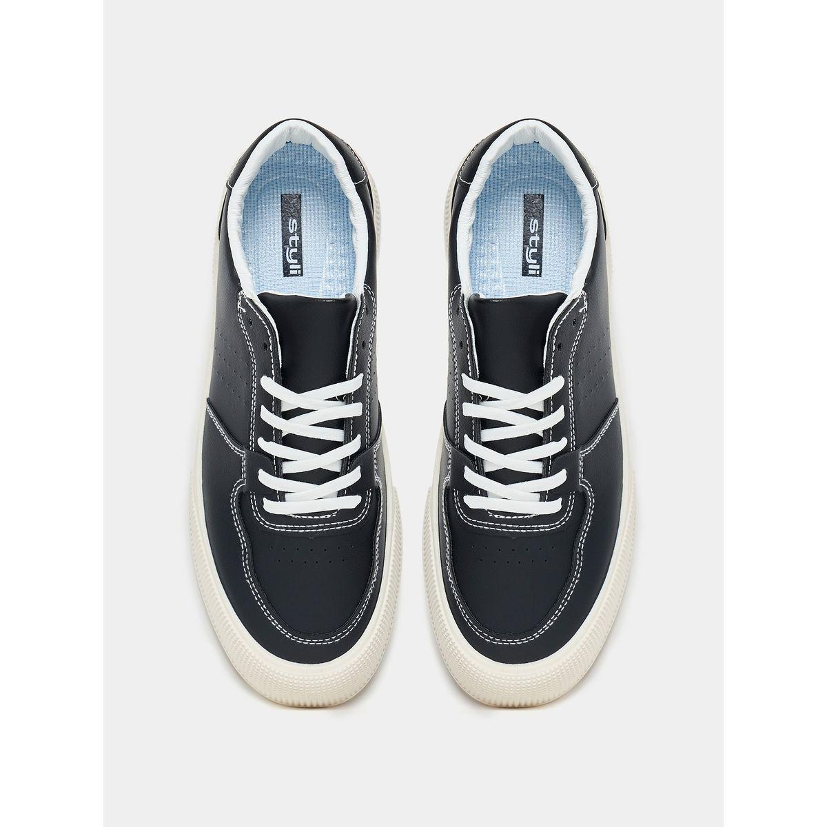 Styli Canvas Lace Up Platform Sole Sneakers-men-shoes-sneakers-image-4