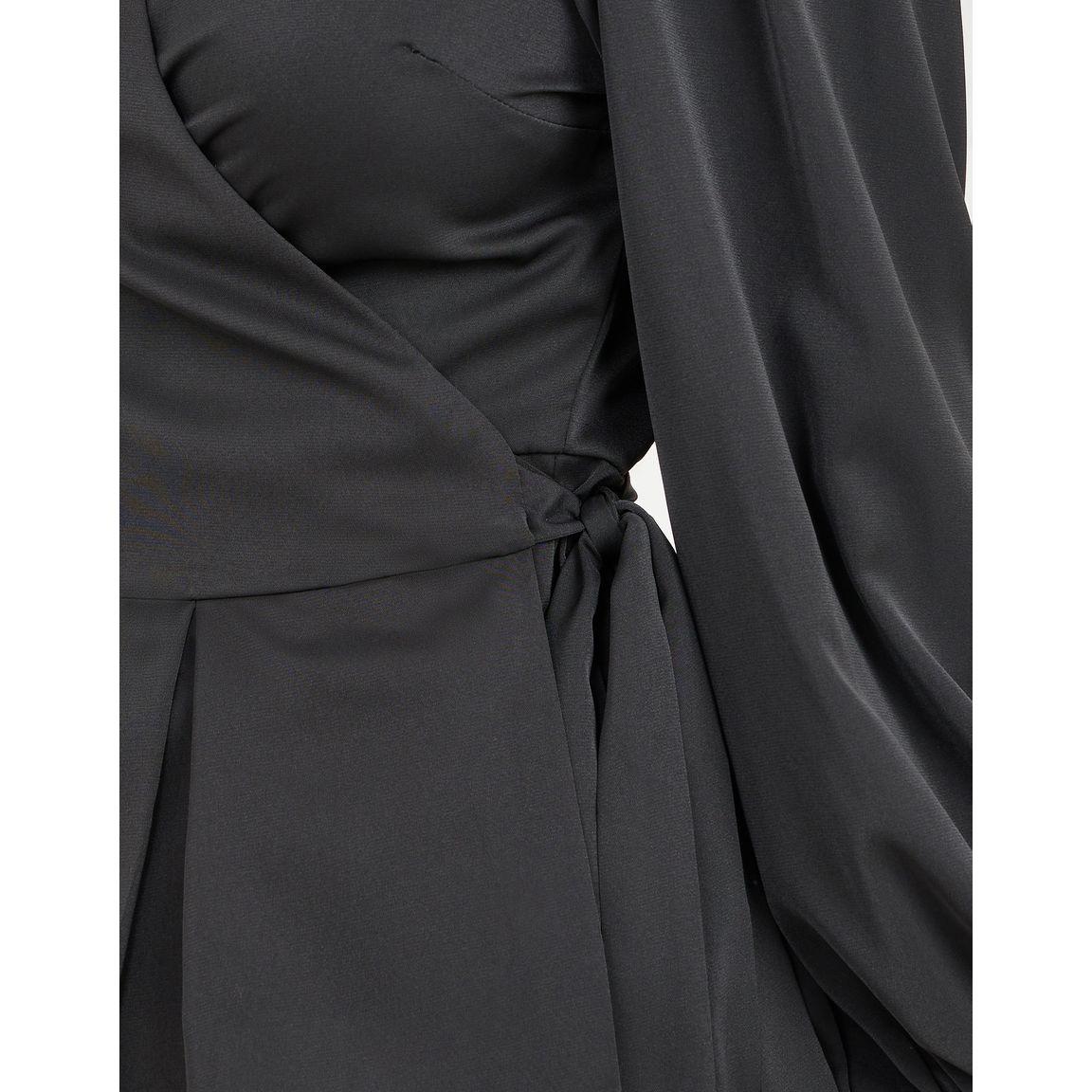 Styli V Neck Wrap Top with Balloon Sleeves-women-clothing-shirtsandblouses-blouses-image-3