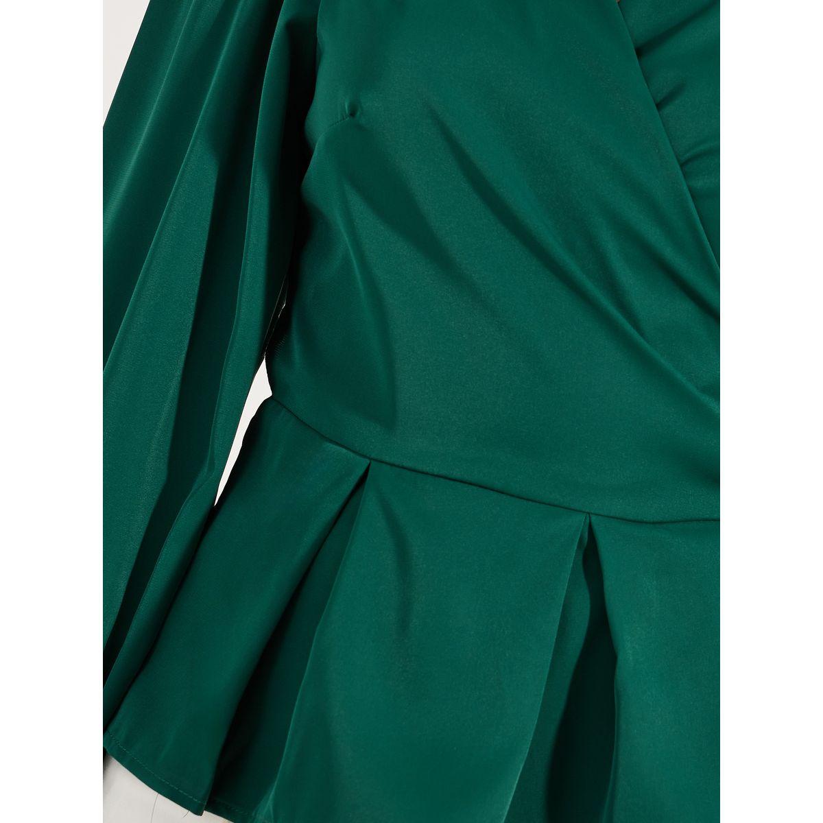Styli V Neck Peplum Wrap Top with Tie Waist-women-clothing-shirtsandblouses-blouses-image-3