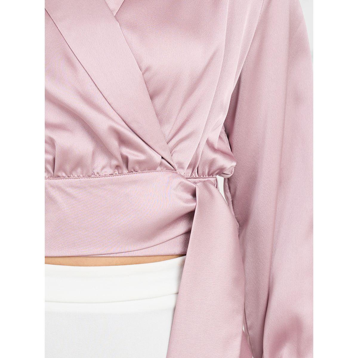 Styli Satin Collared Long Crop Wrap Top-women-clothing-shirtsandblouses-blouses-image-3