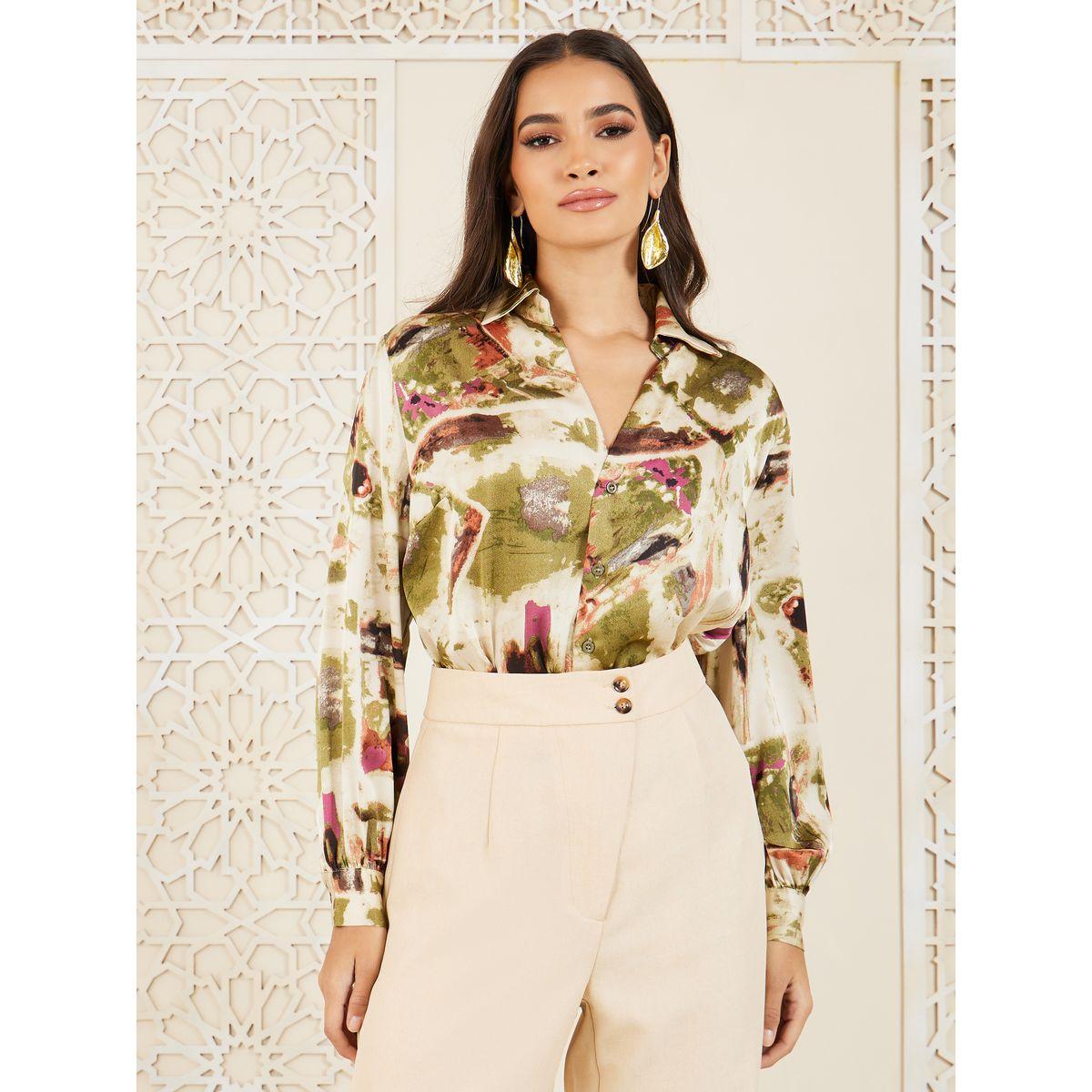 Styli Oversized Abstract Print Collared Long Sleeve Shirt-women-clothing-shirtsandblouses-shirts-image-1