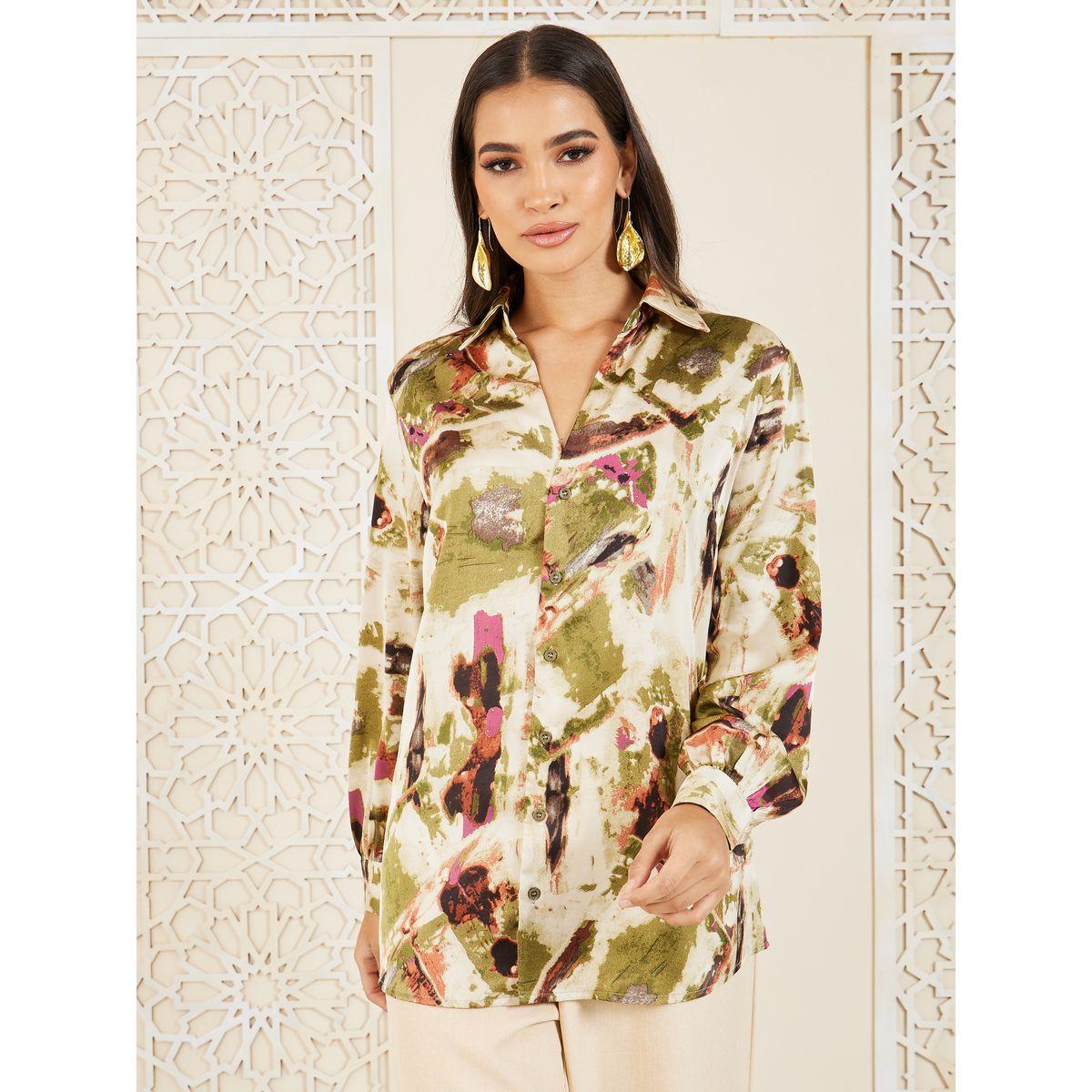 Styli Oversized Abstract Print Collared Long Sleeve Shirt-women-clothing-shirtsandblouses-shirts-image-2