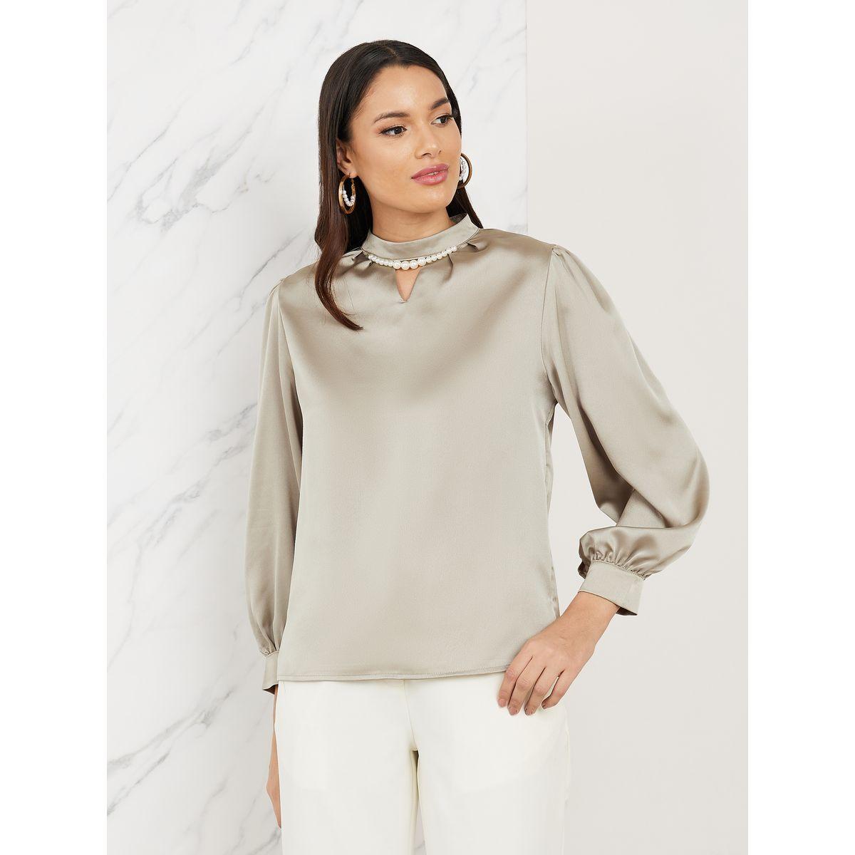 Styli Pearl Detail Keyhole Neck Blouse-women-clothing-shirtsandblouses-blouses-image-3
