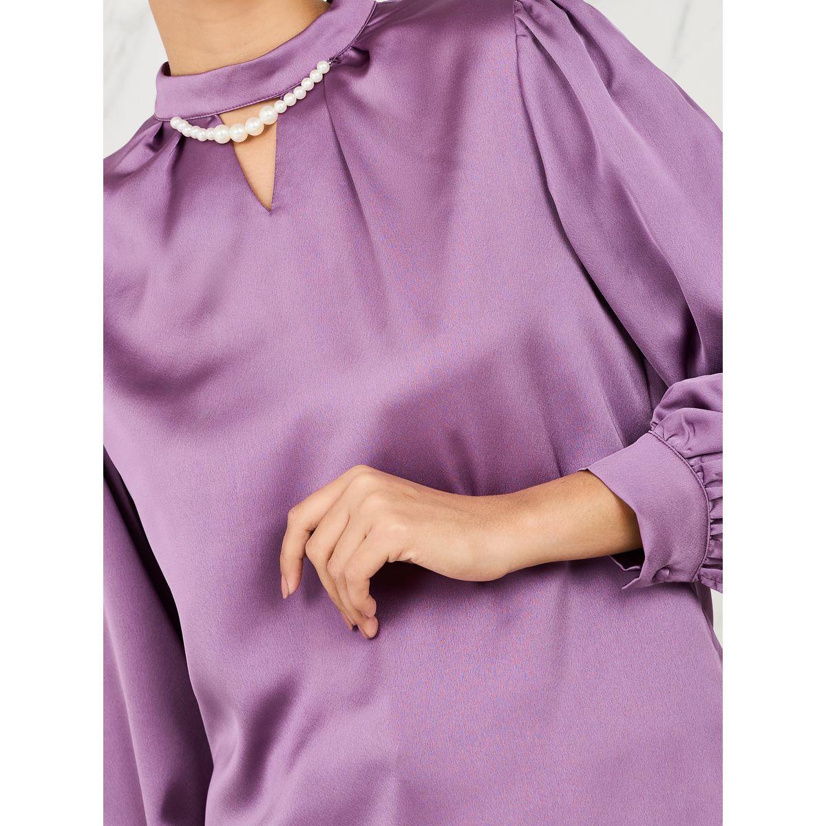Styli Pearl Detail Keyhole Neck Blouse-women-clothing-shirtsandblouses-blouses-image-4