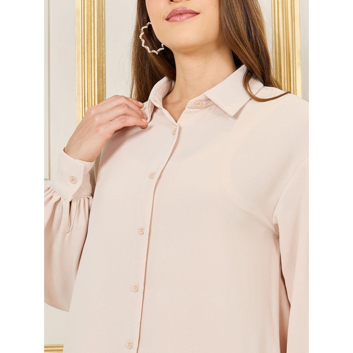 Styli Oversized Bishop Sleeves Shirt and Wide Leg Pant Set-women-clothing-coordsets-image-5