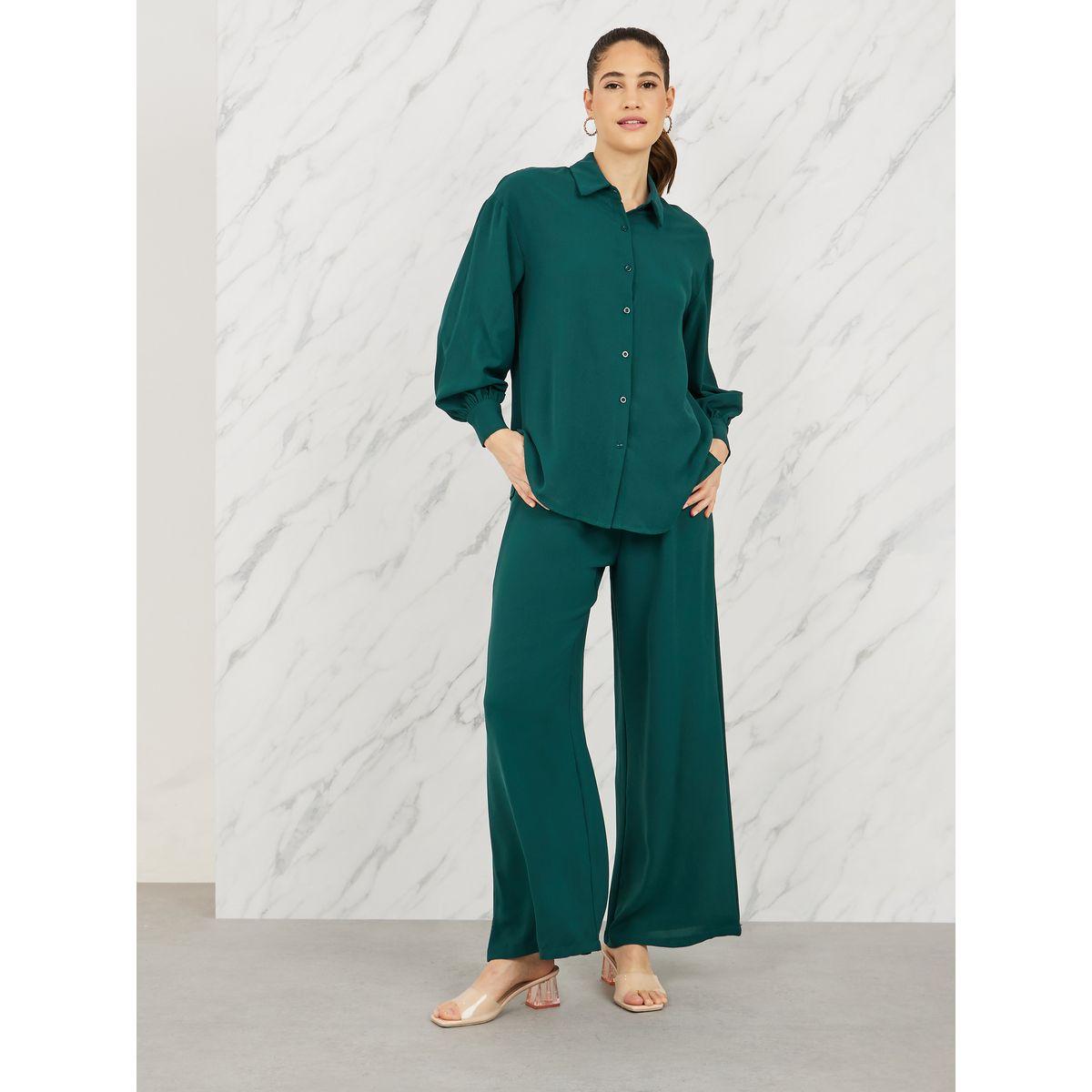 Styli Oversized Curved Hem Shirt and Wide Leg Pant Set-women-clothing-coordsets-image-3