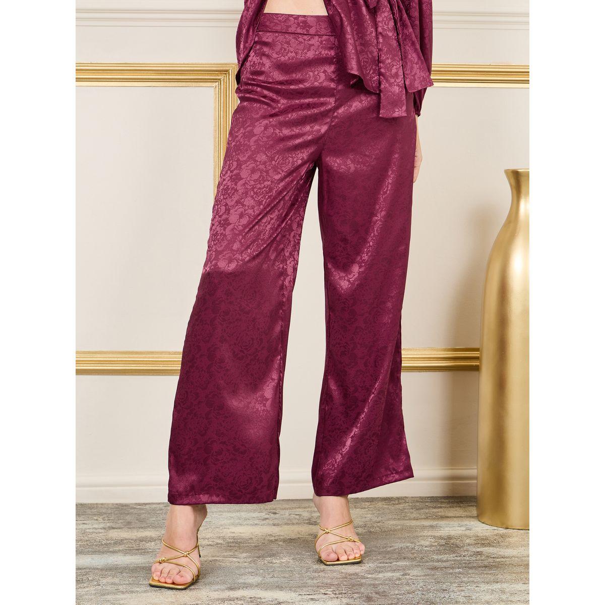 طقم منسق من بنطال واسع الارجل مع بلوزة ساتان-women-clothing-coordsets-image-4