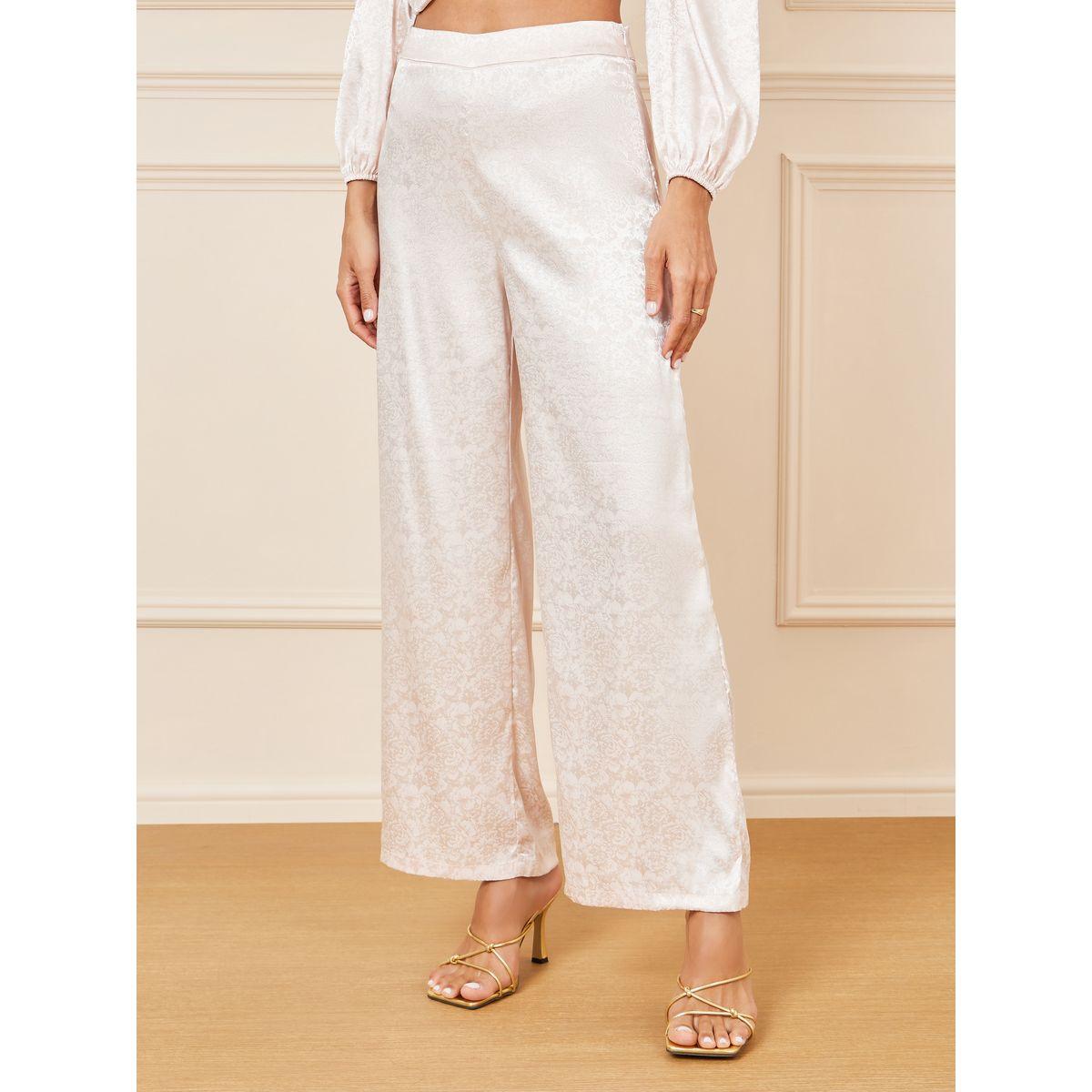 Styli Satin Jacquard Wrap Top & Wide Leg Pants Co-Ord-women-clothing-coordsets-image-5