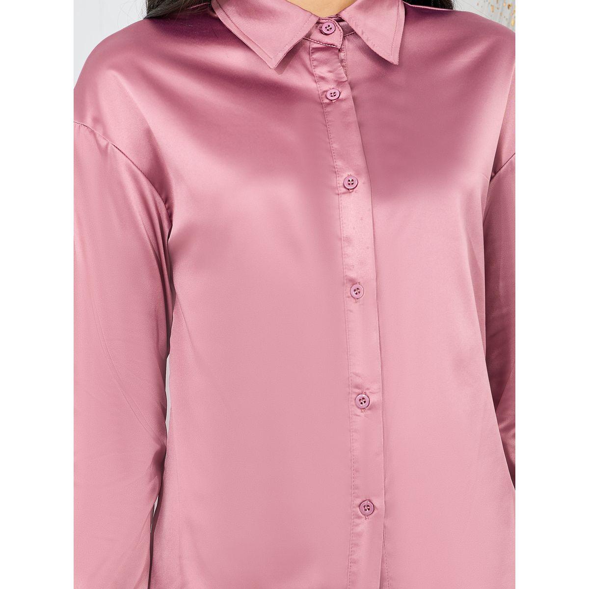 Styli Satin Slim Fit Shirt and Tailored Pant Set-women-clothing-coordsets-image-3