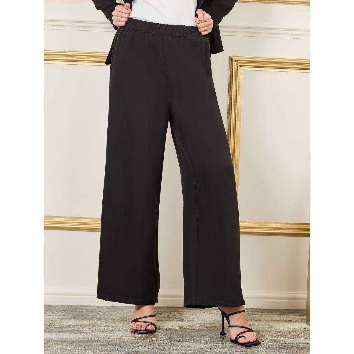 Styli Rosette Detail Jacket and Wide Leg Pant Set-women-clothing-coordsets-image-5