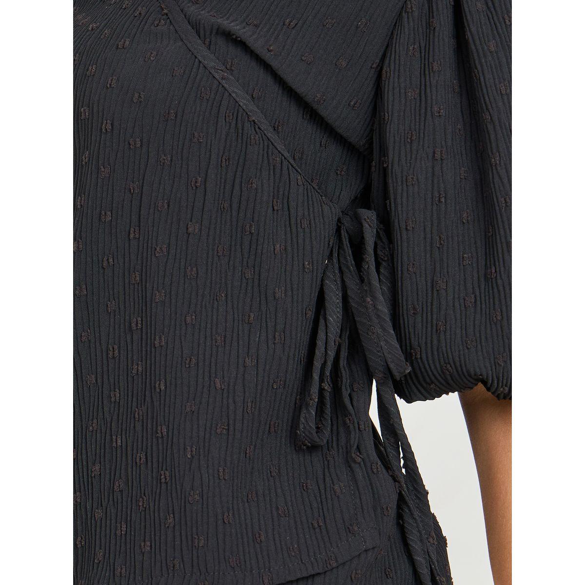 Styli Dobby Textured Balloon Sleeves Wrap Top-women-clothing-shirtsandblouses-blouses-image-3