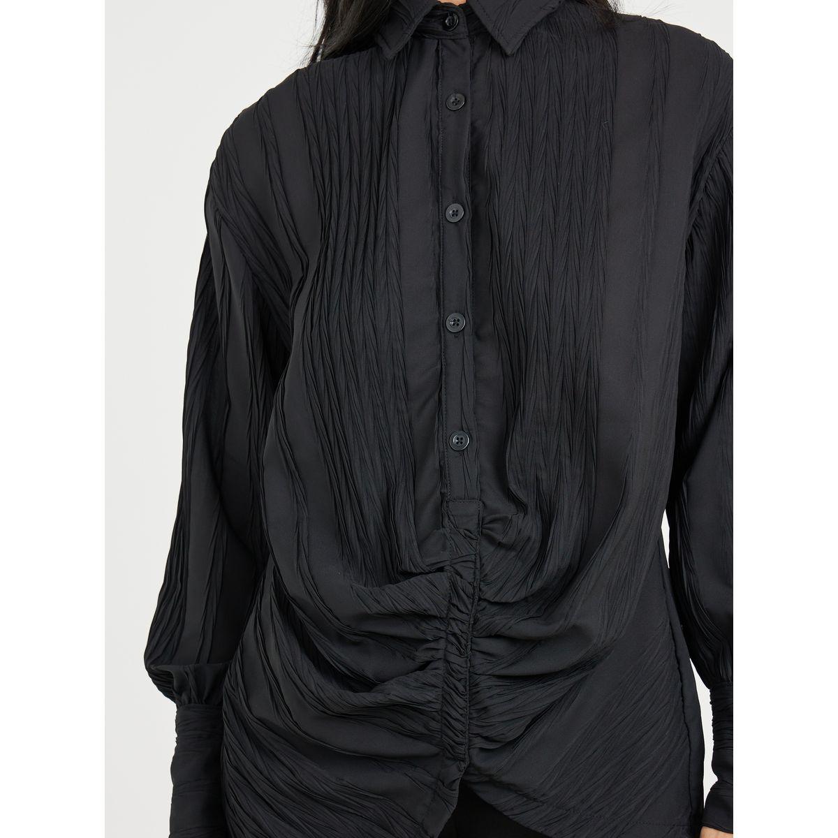 Styli Braid Textured Ruched Detail Longline Tunic Shirt-women-clothing-shirtsandblouses-shirts-image-3