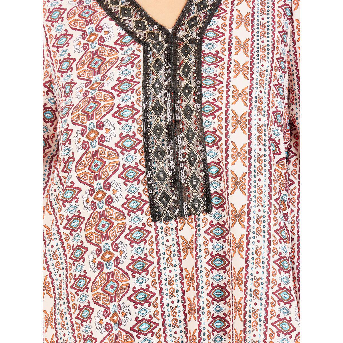 جلابية مطبعة بالكامل مع تفاصيل دانتيل وترتر-women-arabicclothing-jalabiyas-image-3
