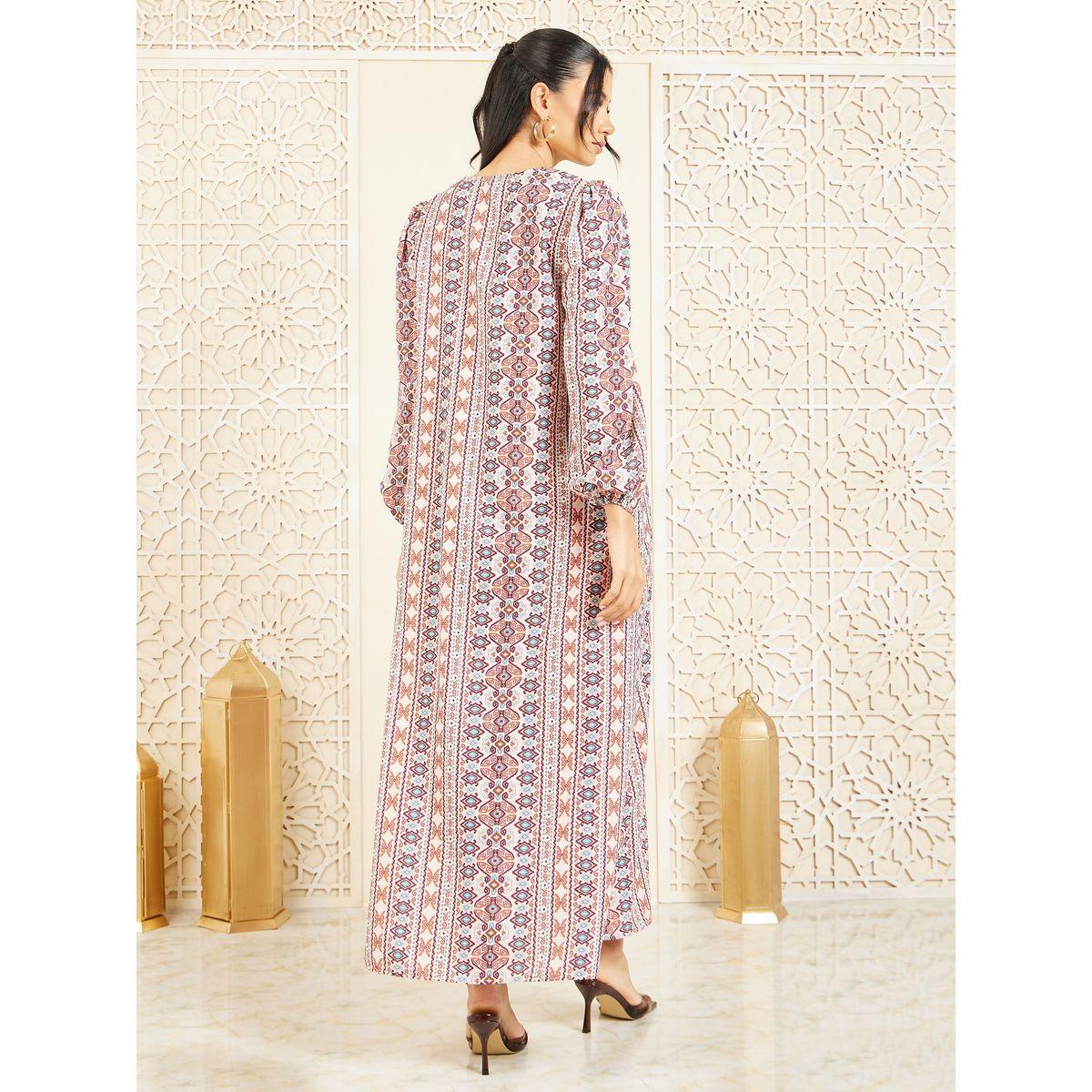 جلابية مطبعة بالكامل مع تفاصيل دانتيل وترتر-women-arabicclothing-jalabiyas-image-4