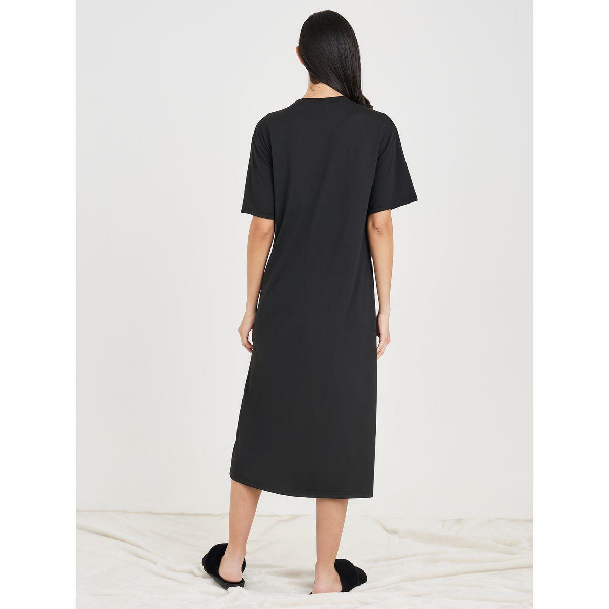 Styli Unwind Varsity Print Drop Shoulder Sleep T-shirt Dress-women-clothing-nightwear-nighties-image-4