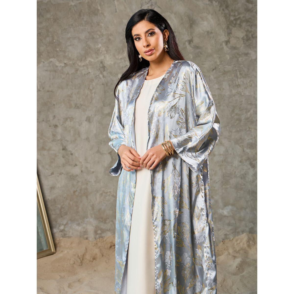 Styli Oversized Foil Print Maxi Kimono-women-clothing-shirtsandblouses-shirts-image-2