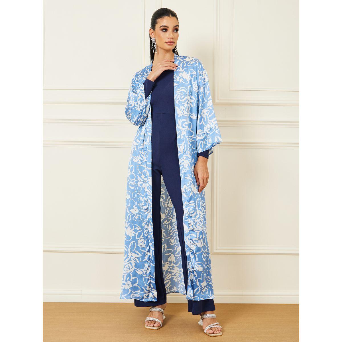 Styli All Over Floral Print Maxi Kimono-women-clothing-shirtsandblouses-shirts-image-1