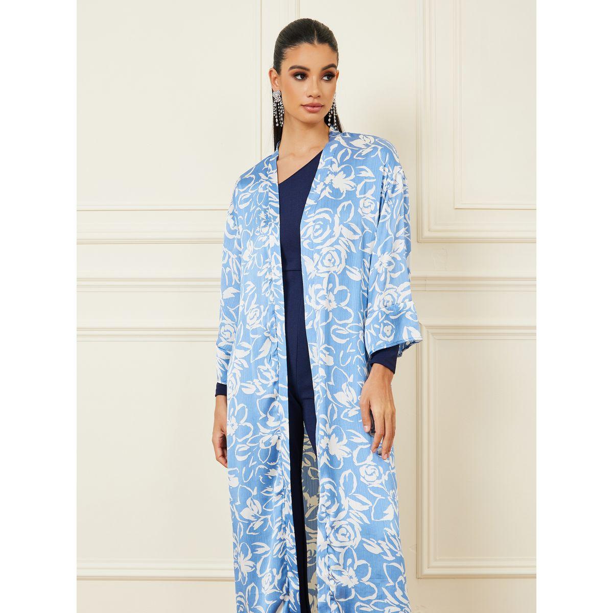 Styli All Over Floral Print Maxi Kimono-women-clothing-shirtsandblouses-shirts-image-2