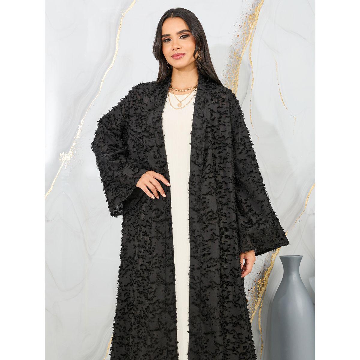 Styli Oversized Tassel Textured Maxi Length Kimono-women-clothing-shirtsandblouses-shirts-image-2