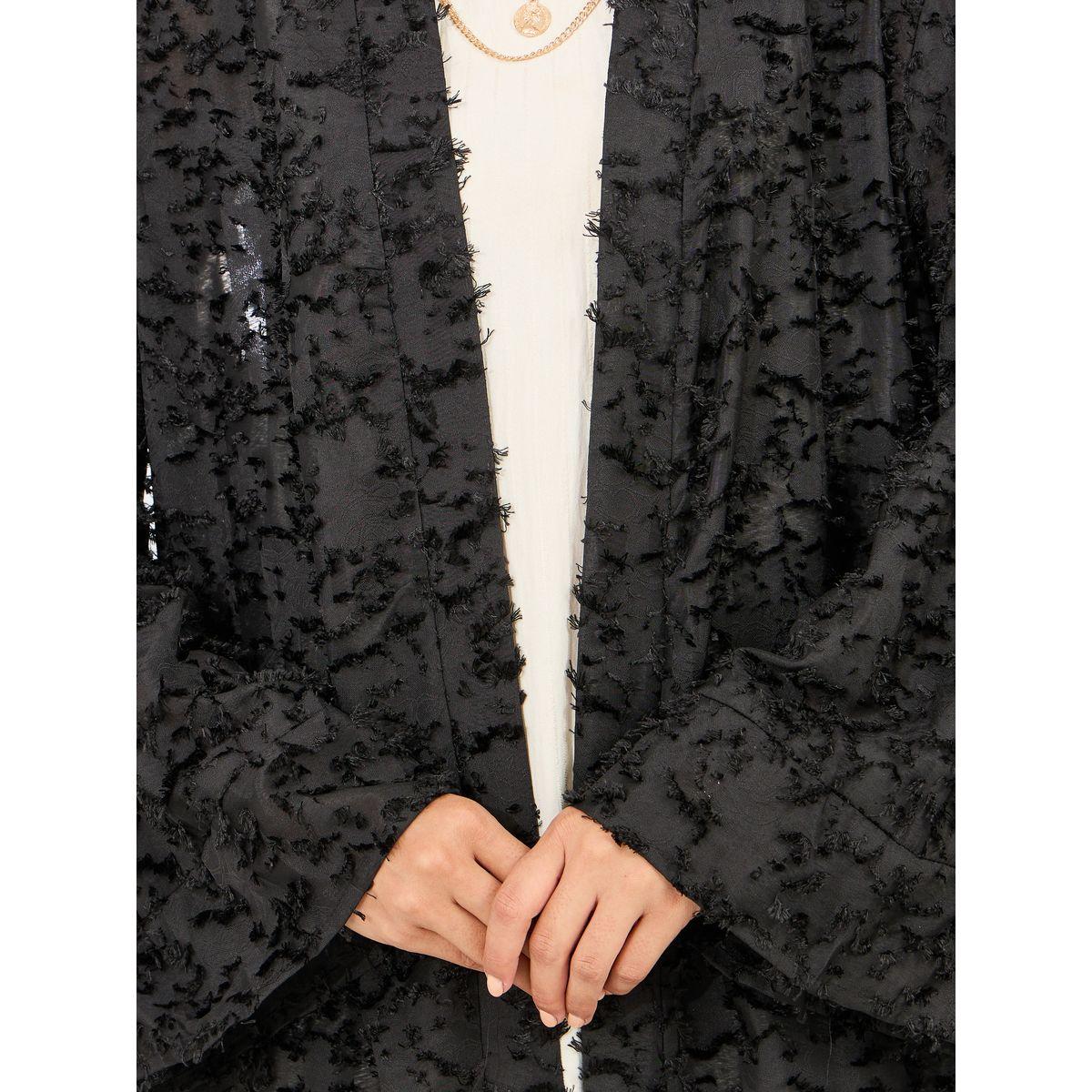 Styli Oversized Tassel Textured Maxi Length Kimono-women-clothing-shirtsandblouses-shirts-image-3