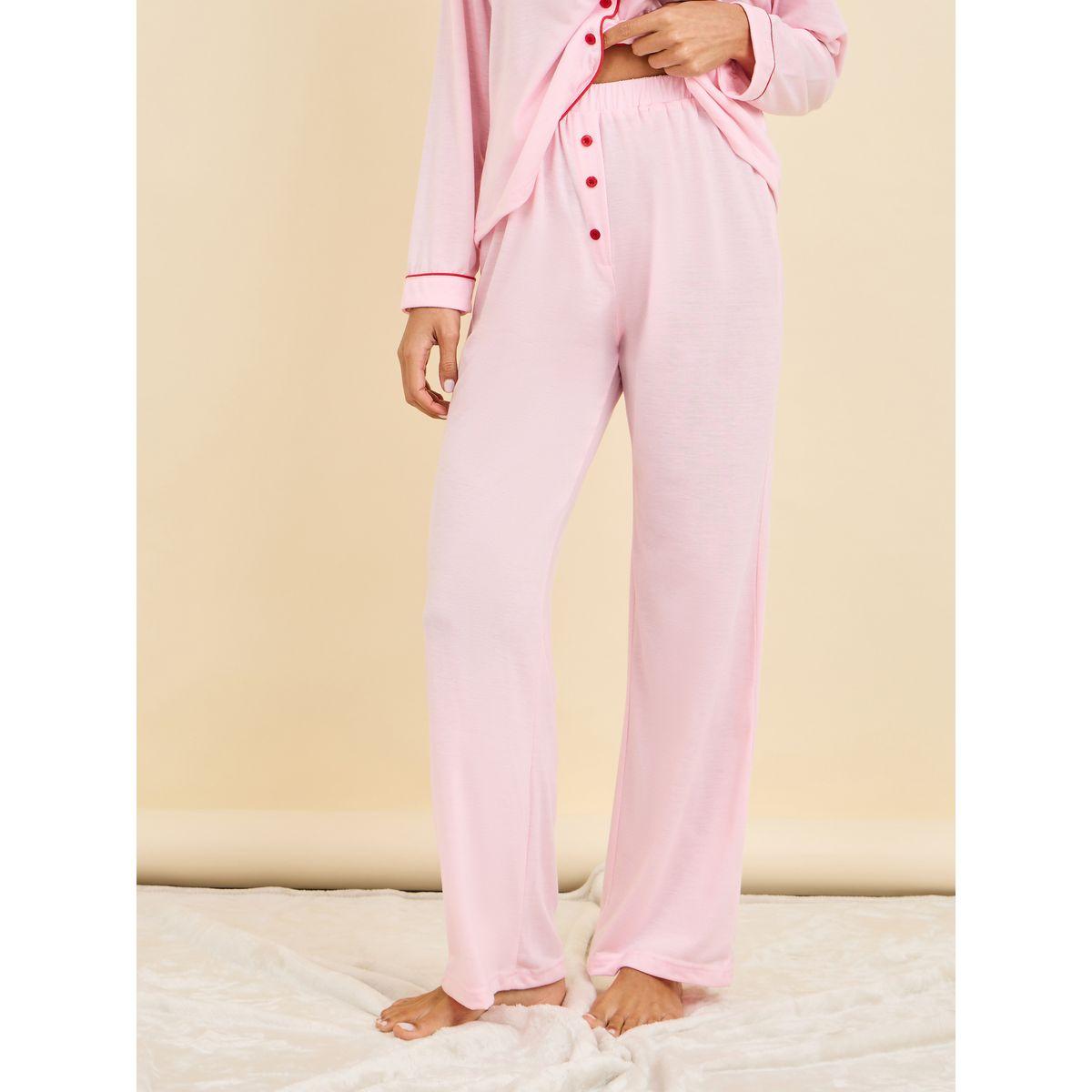 Styli Unwind Oui Mon Cheri Slogan Print Piped Shirt and Pyjama Set-women-clothing-nightwear-pyjamas-longsets-image-5