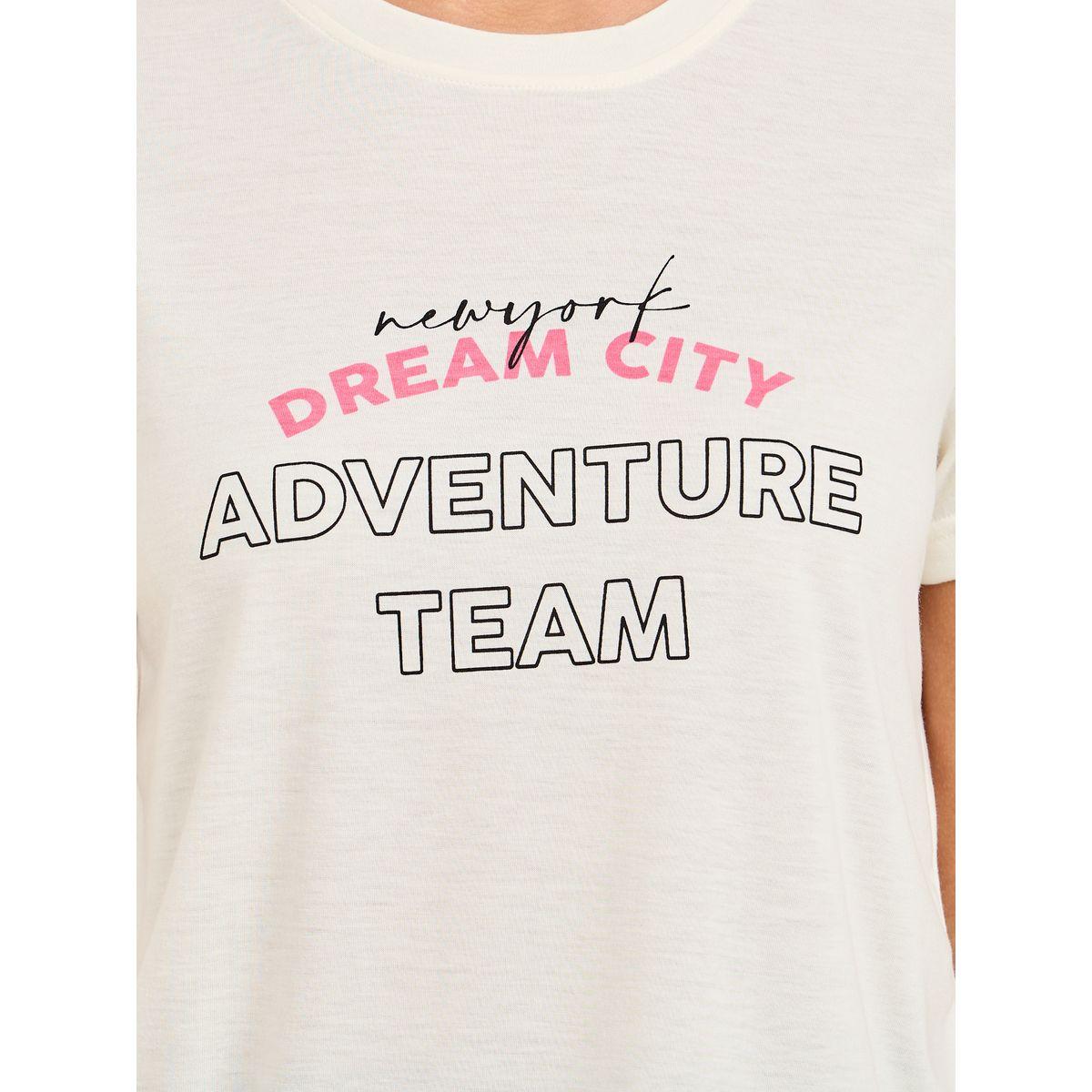 Styli Unwind Dream City Slogan Print T-shirt and Side Striped Legging Set-women-clothing-nightwear-pyjamas-longsets-image-3