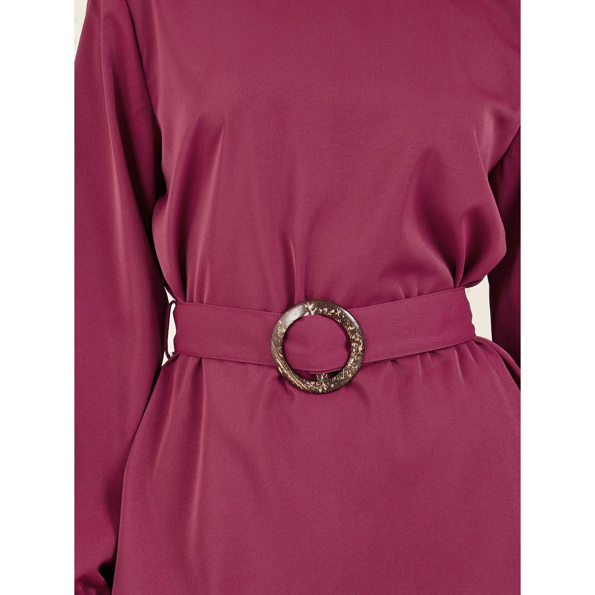 Styli Buckle Belted Longline Top and Pant Set-women-clothing-coordsets-image-3