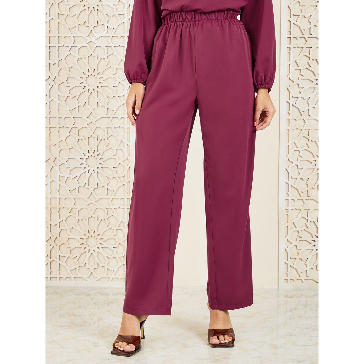 مجموعة من بنطال وبلوزة مع رباط خصر-women-clothing-coordsets-image-1