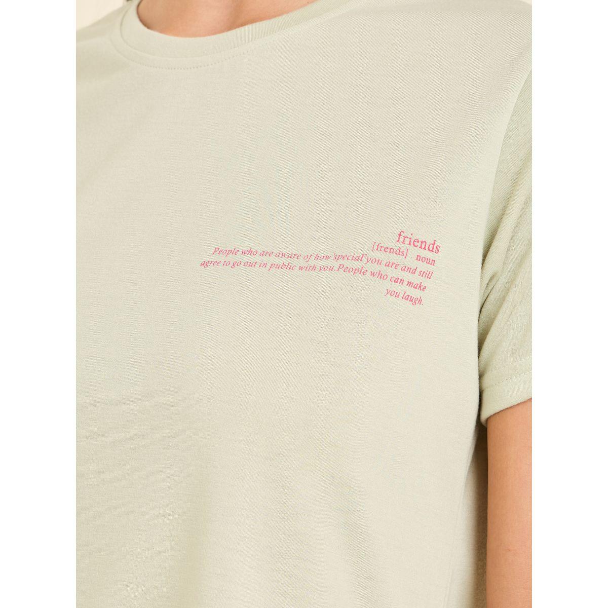 Styli Unwind Slogan Print T-Shirt & Button Placket Shorts Set-women-clothing-nightwear-pyjamas-shortsets-image-3