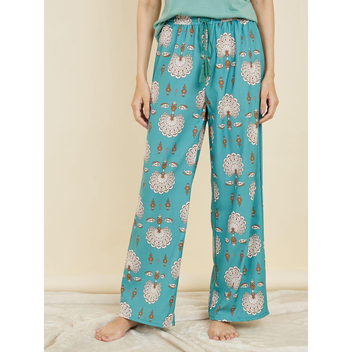 طقم من بنطال بيجاما مع تيشيرت سادة-women-clothing-nightwear-pyjamas-longsets-image-1