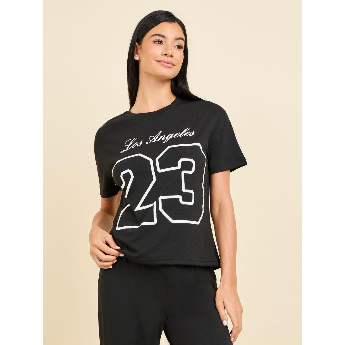 بنطال بيجاما مع تيشيرت بطبعة جرافيك-women-clothing-nightwear-pyjamas-longsets-image-3