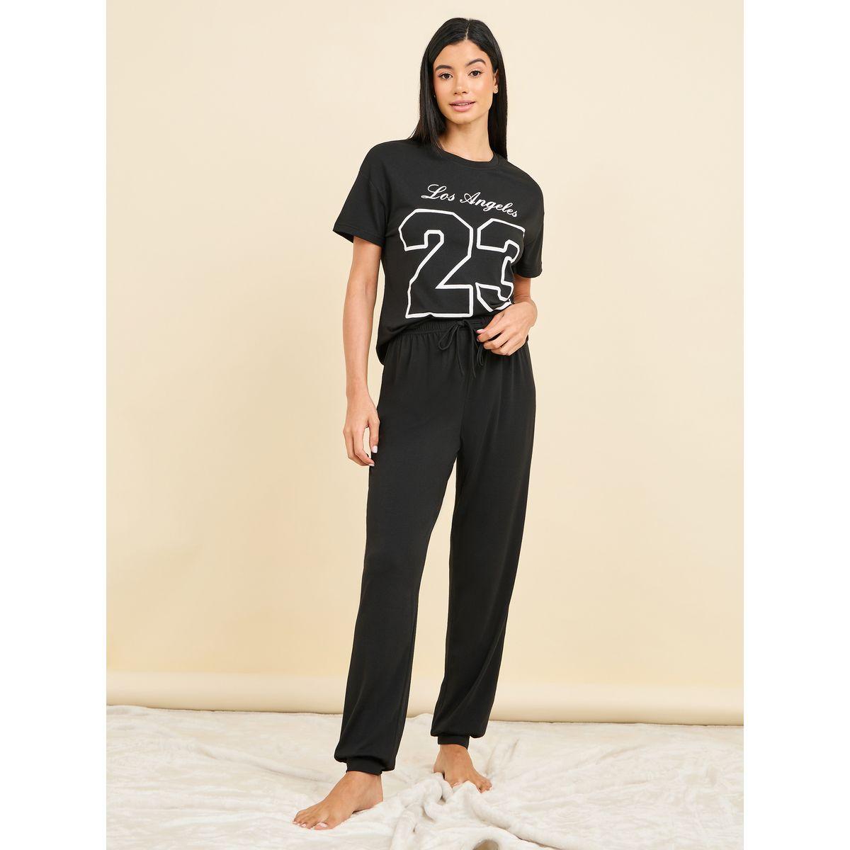 بنطال بيجاما مع تيشيرت بطبعة جرافيك-women-clothing-nightwear-pyjamas-longsets-image-5