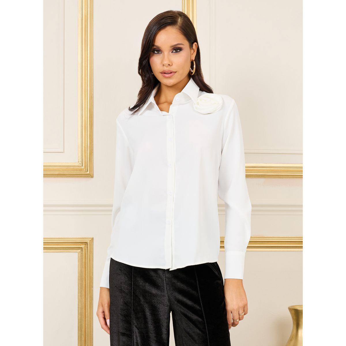 Styli Solid Corsage Detail Regular Fit Shirt-women-clothing-shirtsandblouses-shirts-image-2