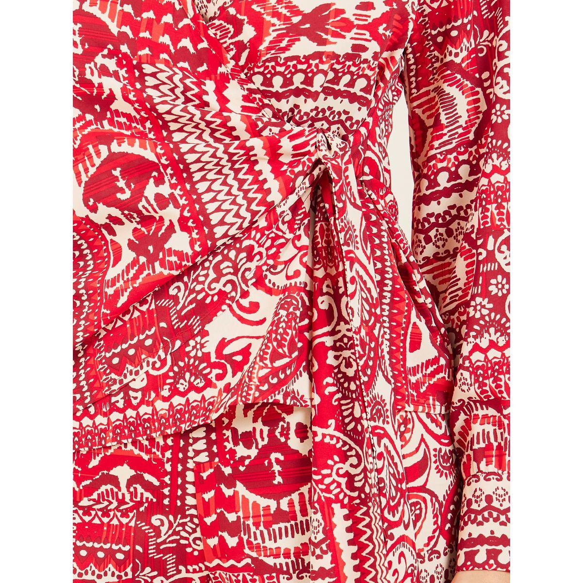 Styli Paisley Print Wrap Top and Wide Leg Pant Set-women-clothing-coordsets-image-3