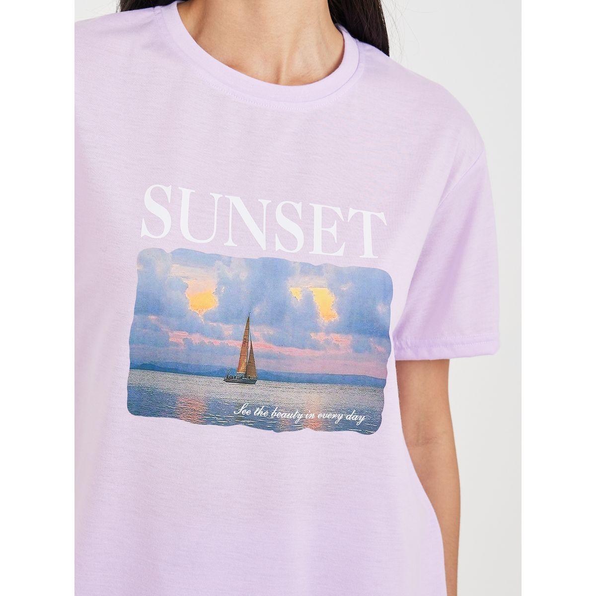 Styli Unwind Sunset Graphic Print T-shirt and Cuffed Pyjama Set-women-clothing-nightwear-pyjamas-longsets-image-4