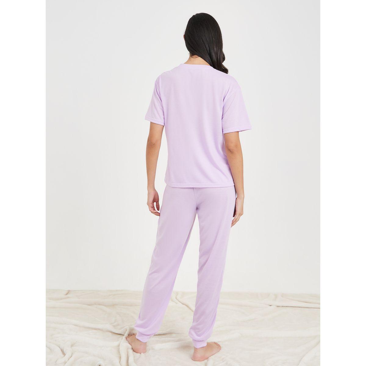 Styli Unwind Sunset Graphic Print T-shirt and Cuffed Pyjama Set-women-clothing-nightwear-pyjamas-longsets-image-5