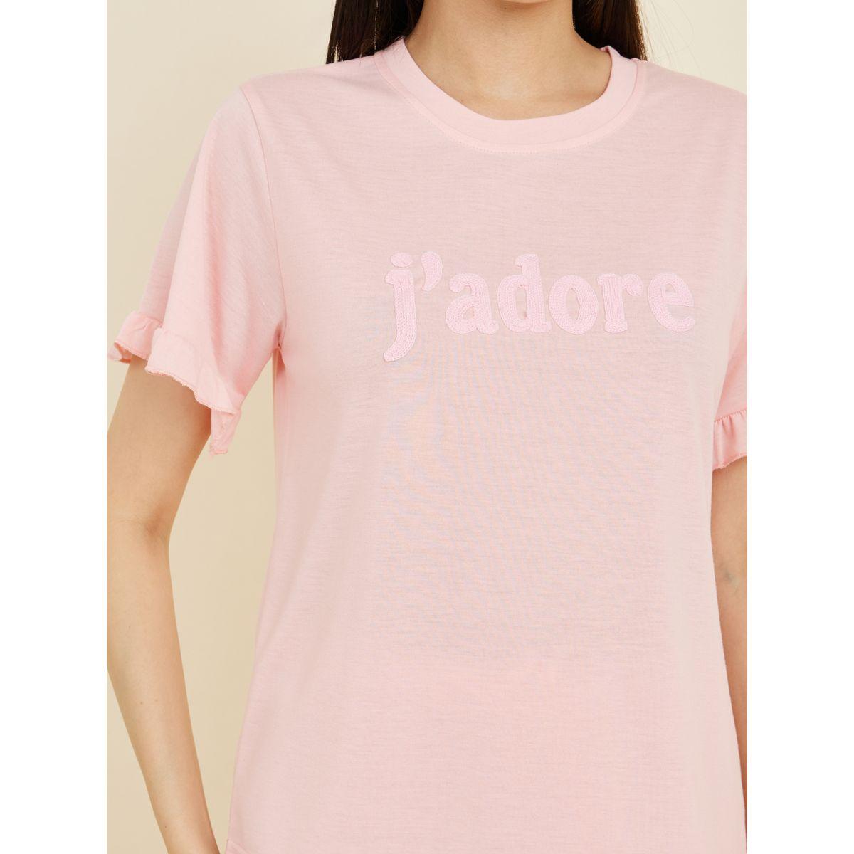 Styli Unwind Embroidered Ruffle Sleeve T-Shirt & Cuff Pyjama Set-women-clothing-nightwear-pyjamas-longsets-image-4
