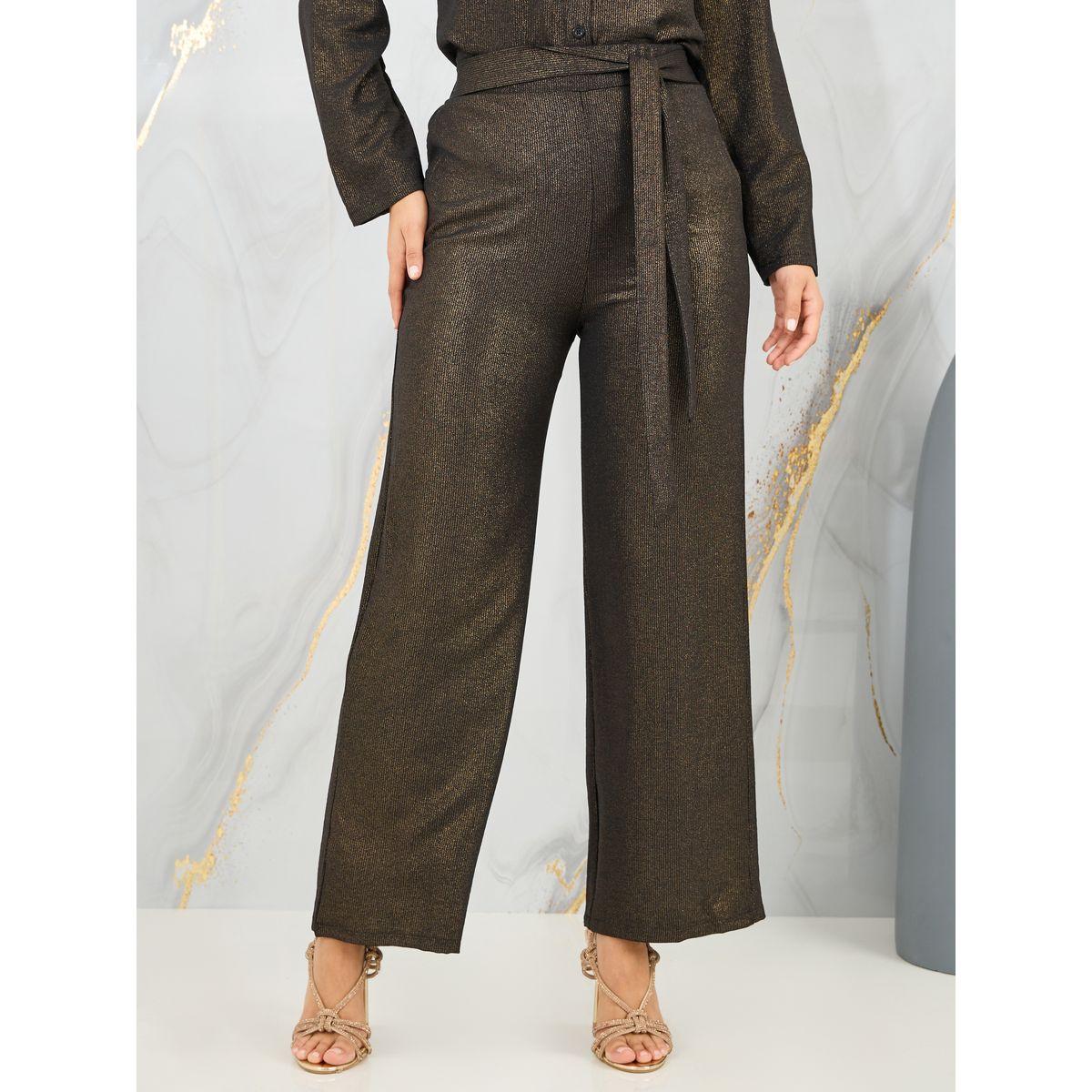 Styli Shimmer Longline Shirt and Wide Leg Pant Set-women-clothing-coordsets-image-7