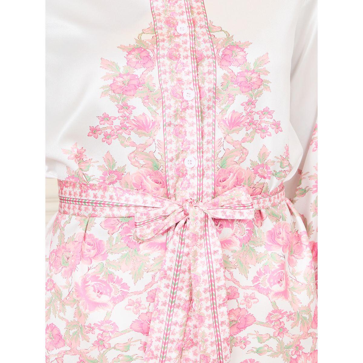 Styli Satin Floral Print Self Tie Up Shirt and Wide Leg Pant Set-women-clothing-coordsets-image-3