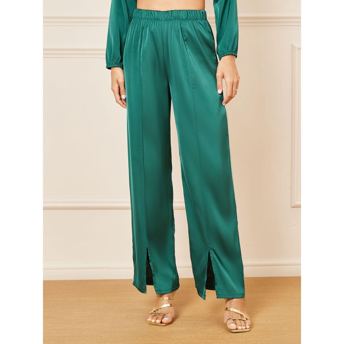 طقم منسق من بنطال بشق وبلوزة بنمط لف-women-clothing-coordsets-image-4