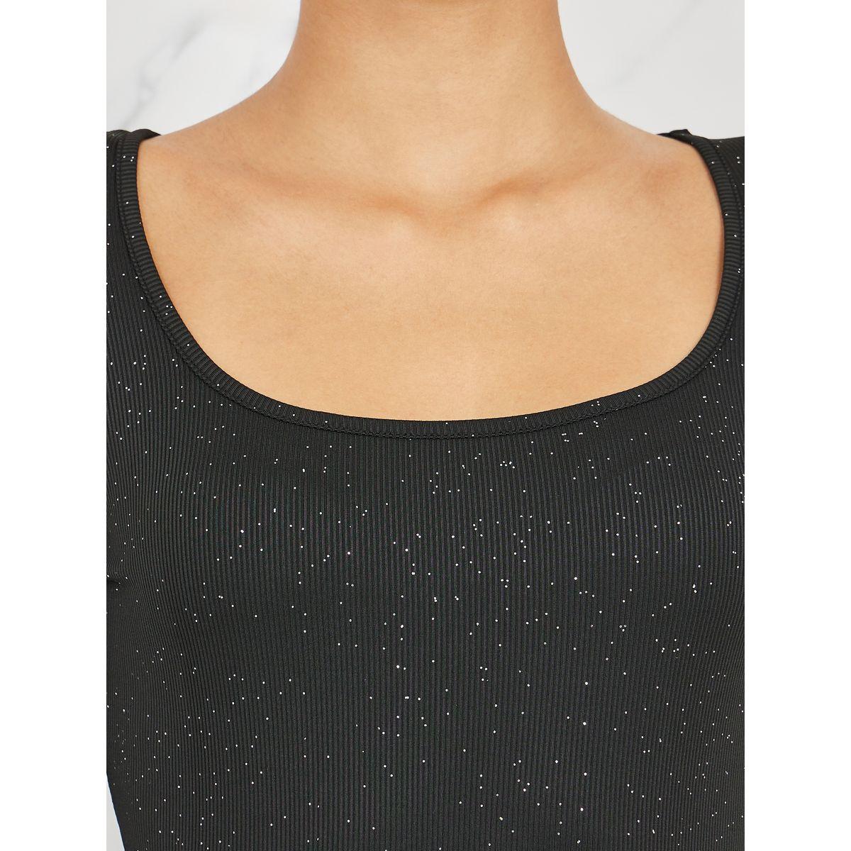 مجموعة من بنطال بارجل واسعة مع بودي سوت مضلع-women-clothing-coordsets-image-4