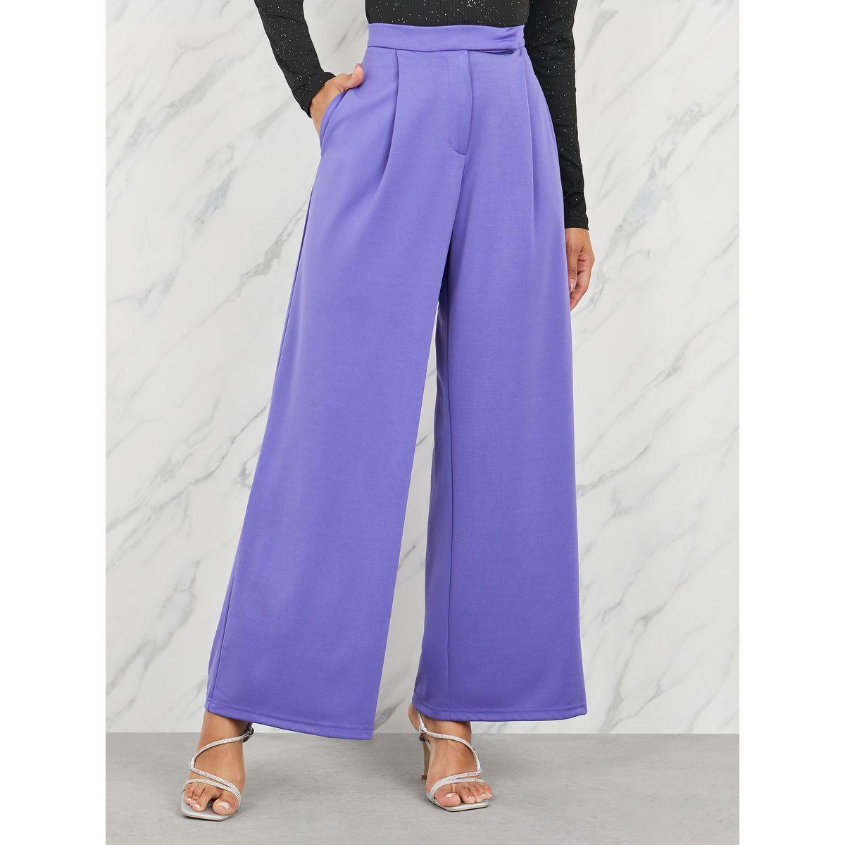 مجموعة من بنطال بارجل واسعة مع بودي سوت مضلع-women-clothing-coordsets-image-6