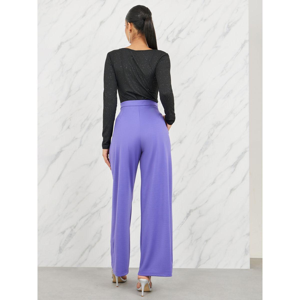 مجموعة من بنطال بارجل واسعة مع بودي سوت مضلع-women-clothing-coordsets-image-7