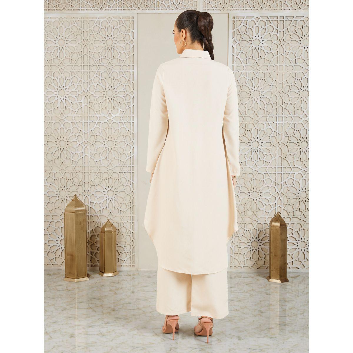 Styli Curved Hem Longline Shirt and Wide Leg Pant Set-women-arabicclothing-abayas-image-4