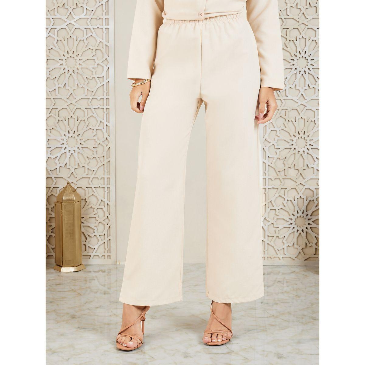 Styli Curved Hem Longline Shirt and Wide Leg Pant Set-women-arabicclothing-abayas-image-5