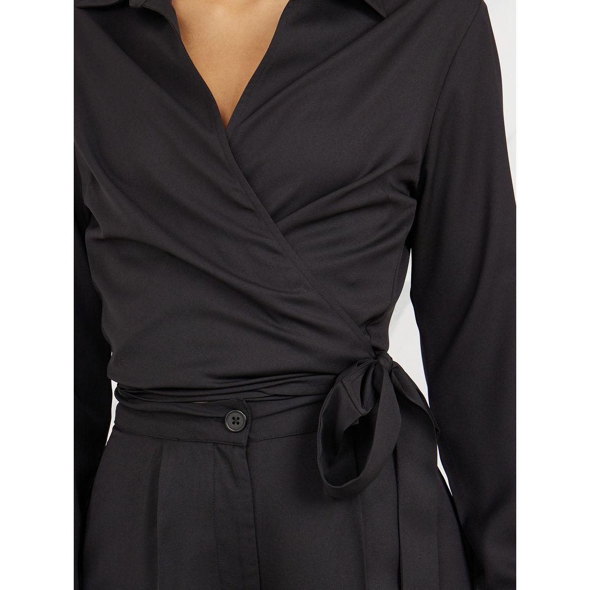 Styli Collared Wrap Top and Wide Leg Pant Set-women-clothing-coordsets-image-3