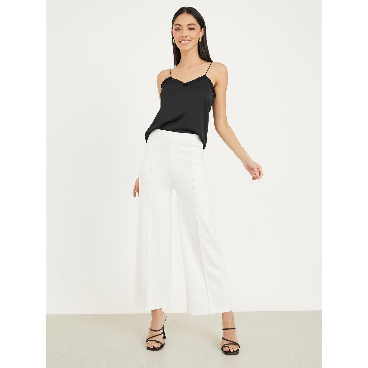Styli Satin Lace Trim V Neck Cami Top-women-clothing-tshirts-image-2